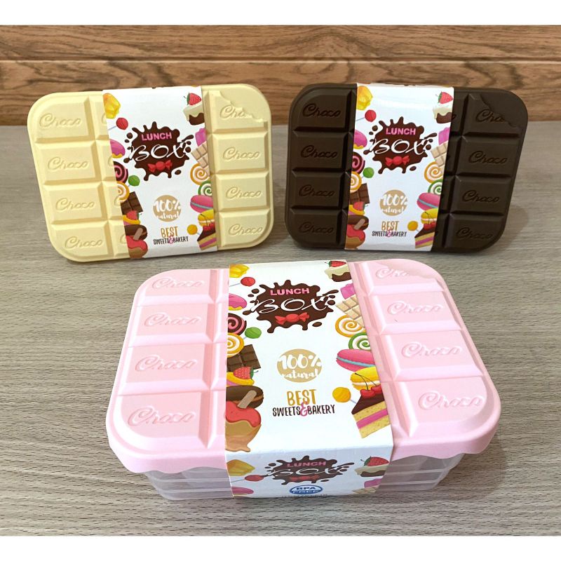 Kotak Makan Beranak Isi 3 Motif Coklat