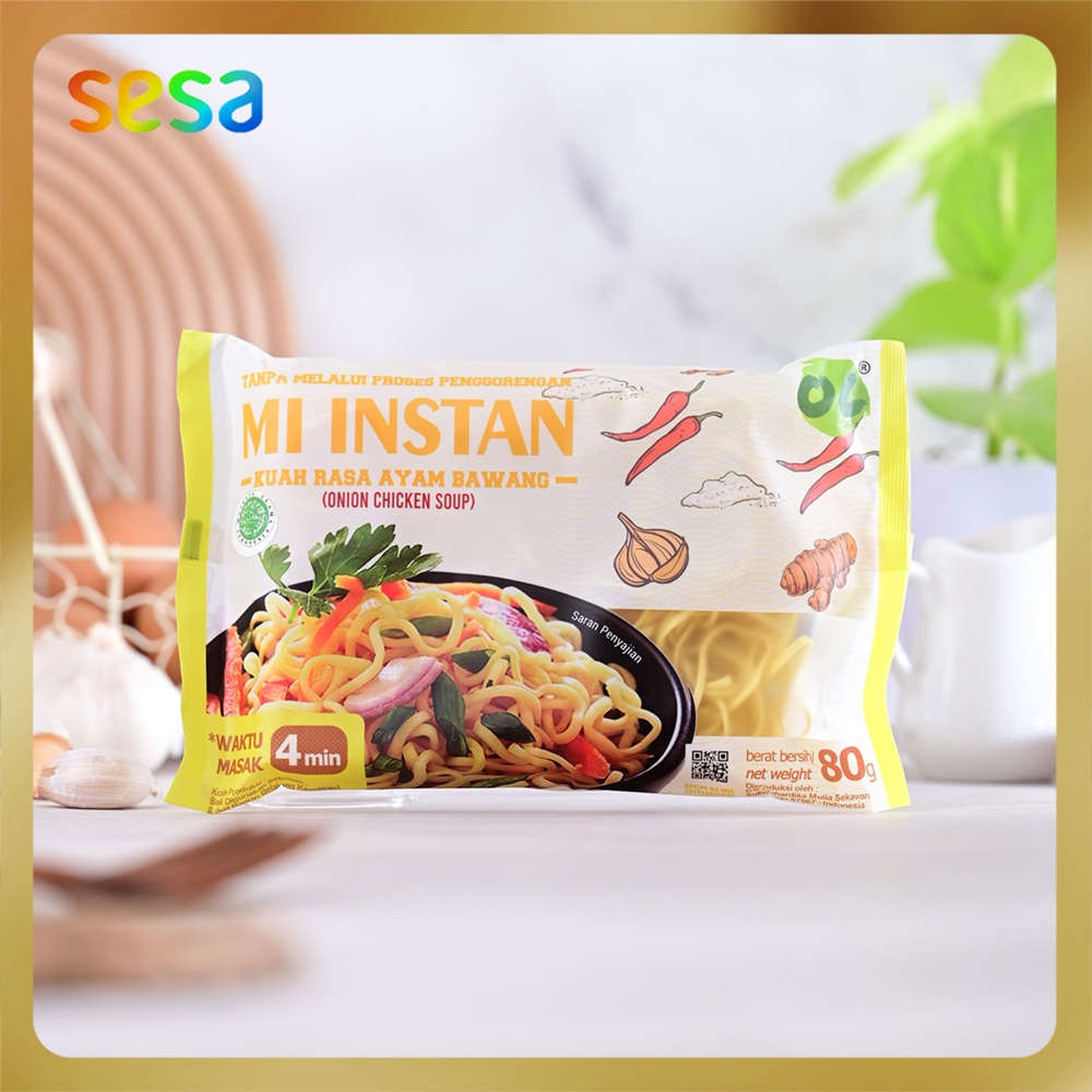 

ORGANIC CENTER Mie Instan Ayam Bawang 80gr - Sehat Rendah Gluten Bebas MSG