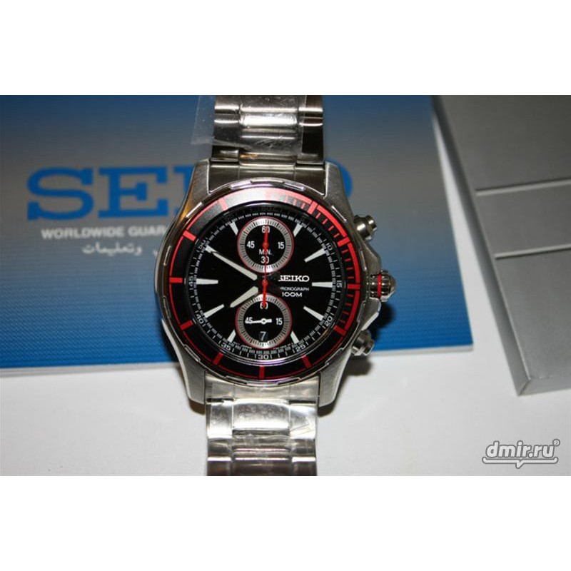 Seiko Mens SNN247P1 Chronograph Red Markers | Jam Pria SNN247