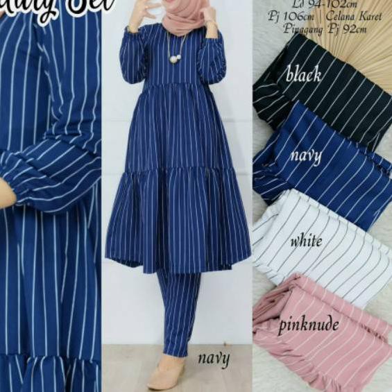  TOP SELLER Salury setelan tunik dan celana  motif  