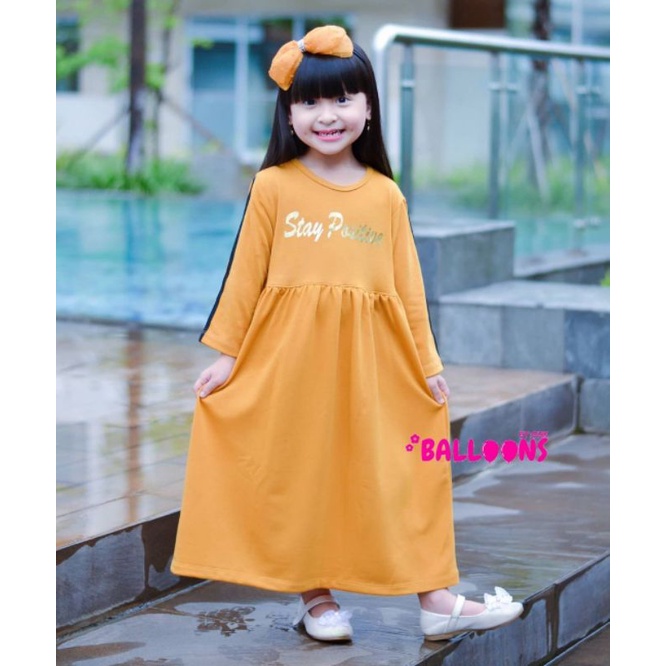 Gamis Polos Babyterry Foil 2-8 Tahun Gamis Kaos Anak