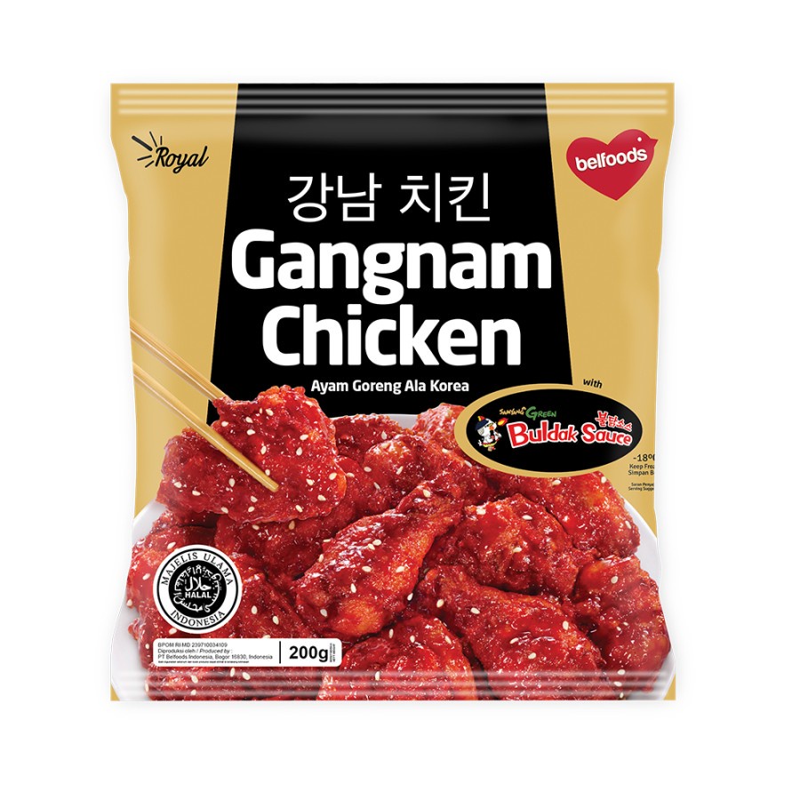 AYAM GORENG KOREA BELFOODS ROYAL GANGNAM CHICKEN SAUS SAMYANG 200GR HALAL