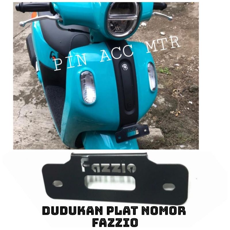 Breket dudukan plat no Kumis depan FAZZIO Yamaha logo Laser FAZZIO PNP