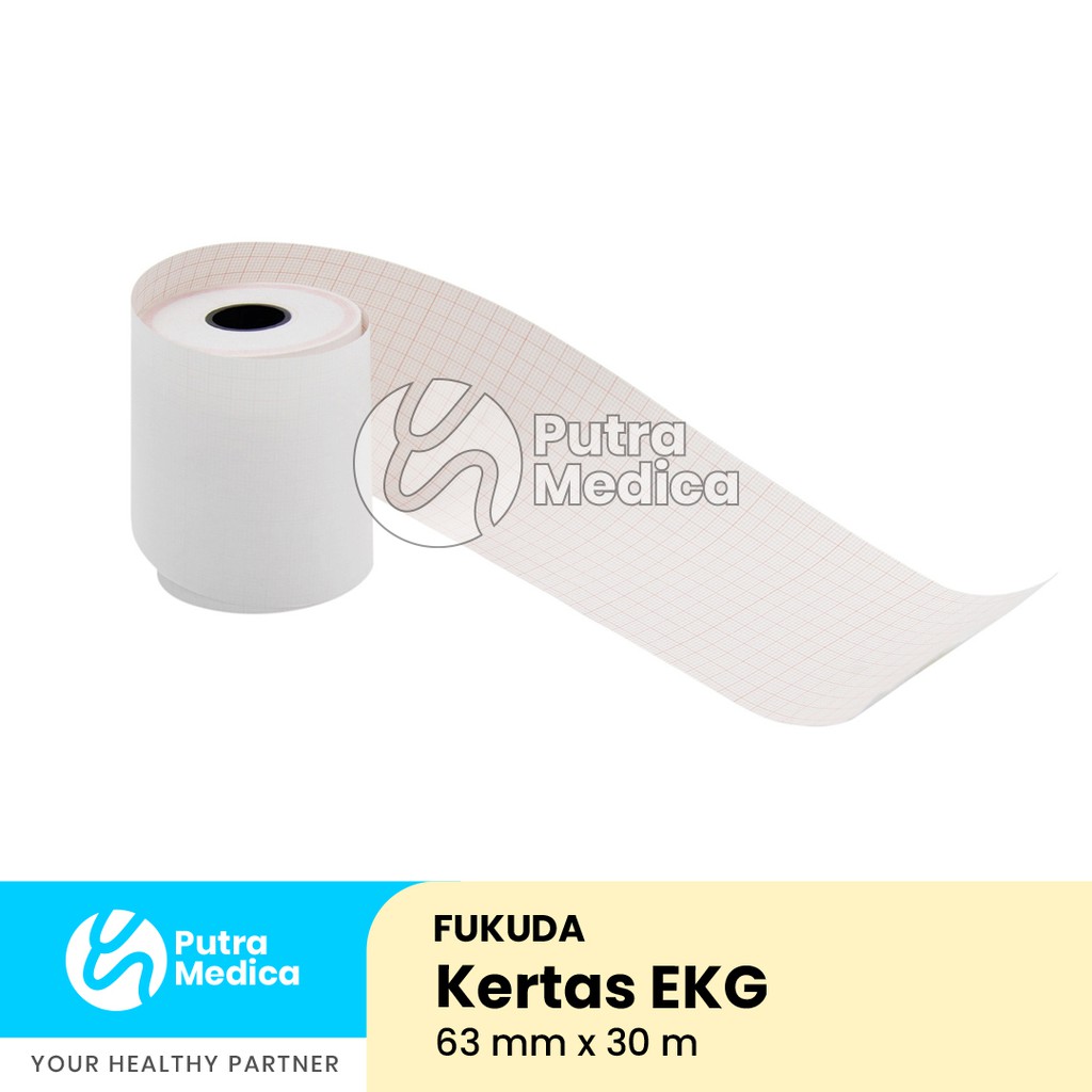 Fukuda Kertas EKG ECG Roll 63mm x 30m / Elektrokardiografi Card / ECG Paper