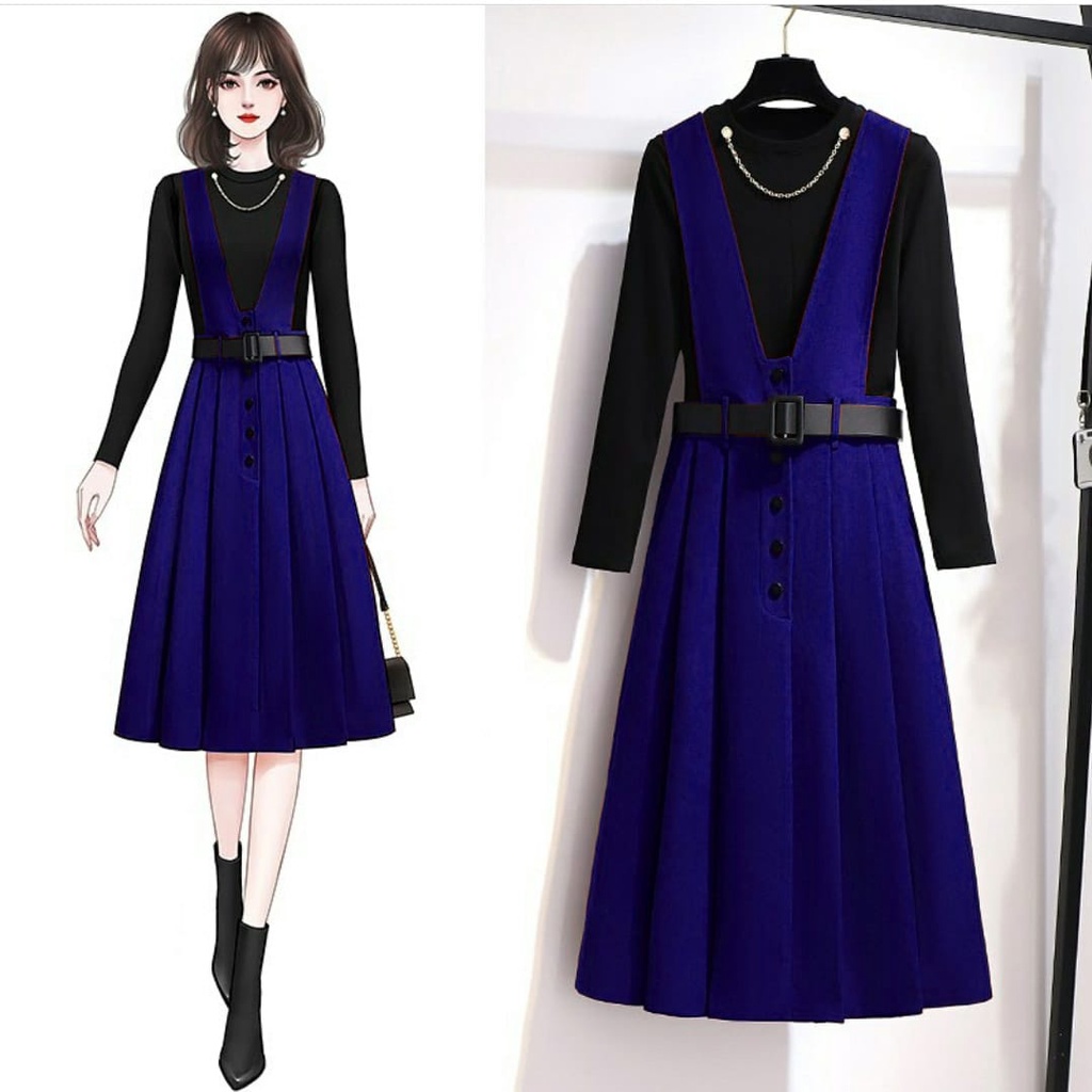 JYACOLLECTION-SET DRESS NATAL-GAUN NATAL TERBARU-DRESS CASUAL-DRESS KOREAN-DRESS NATAL TERBARU-CASUAL DRESS