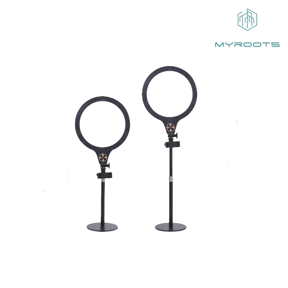 Myroots Tripod Lampu LED 2 in 1 Ring Light H10 26CM FULL LIGHT Selfie Led Holder Stand