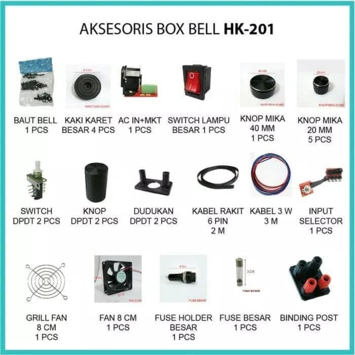 Aksesories Box Bell HK-201 / aksesoris box bell HK 201