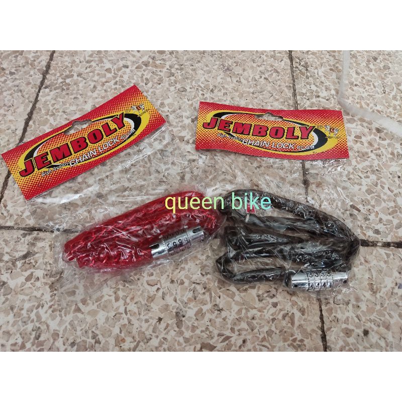 kunci gembok pengaman sepeda chain lock model rantai rante + kode 80cm jemboly