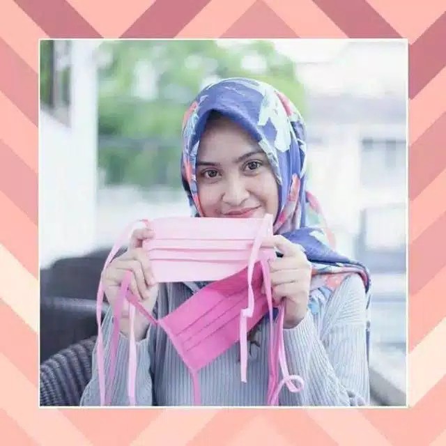 grosir  MASKER HIJAB BAHAN HALUS 6 PCS RANDOM