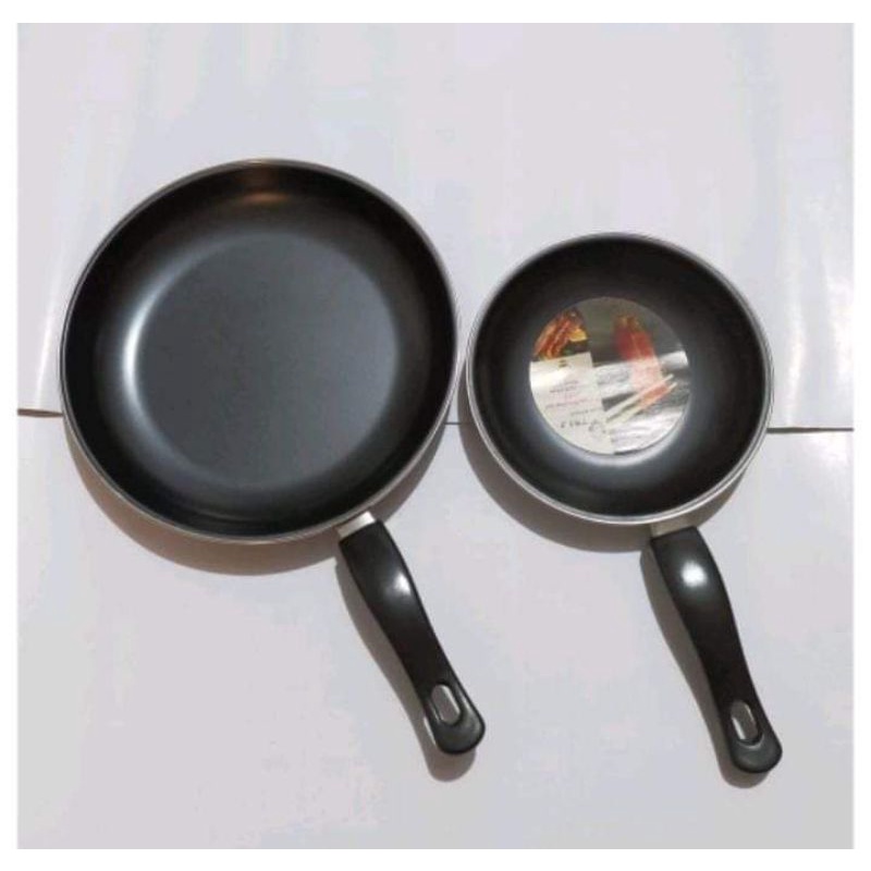 Penggorengan Teflon Set 2 Tri J Hitam