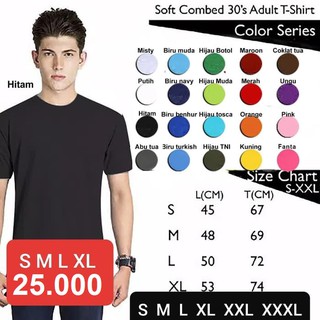  Kaos  Polos  Lengan Pendek SoftCombed 30s Shopee Indonesia