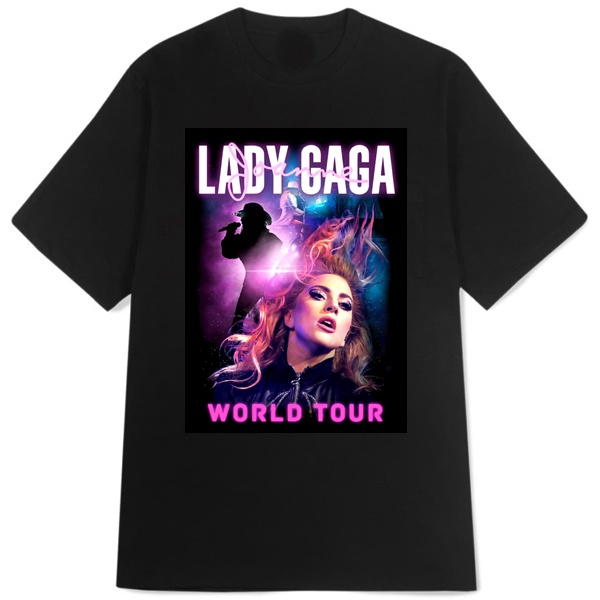 Kaos Lady Gaga World Tour T-SHIRT Casual New Tshirt Bahan Katun