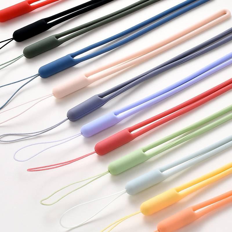 Tali Lanyard Bahan Silikon Warna Acak Untuk Handphone / Kamera / Gantungan Kunci