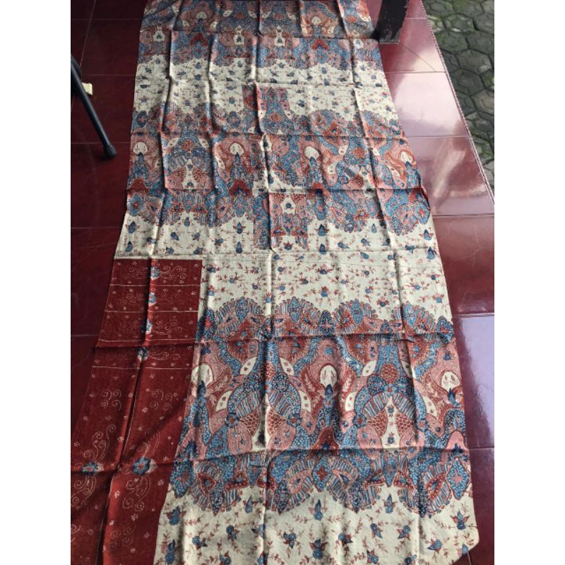 Kain batik tulis pola kemeja ,bahan ATBM sutra baron