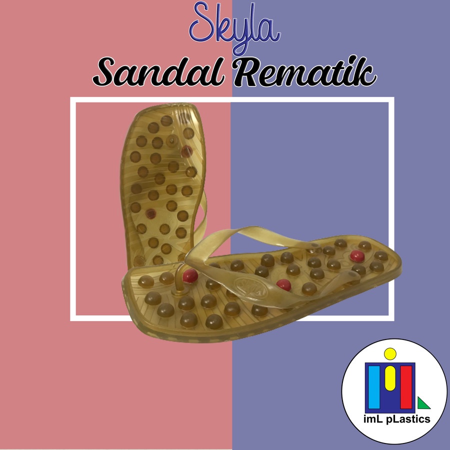 Sandal japit Refleksi sandal kesehatan REMATIK Kristal sandal