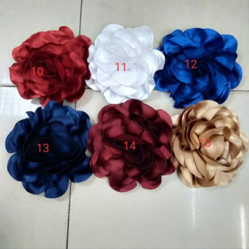 [BISA COD] Jepit Cepol Hijab Bunga Satin Uk XL-Jepit Rambut Bunga Satin