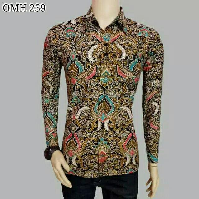 Batik Pria Kemeja Batik Slim Fit Modern Lengan Panjang Corak Motif Unik Luigi Batani - Lb 438