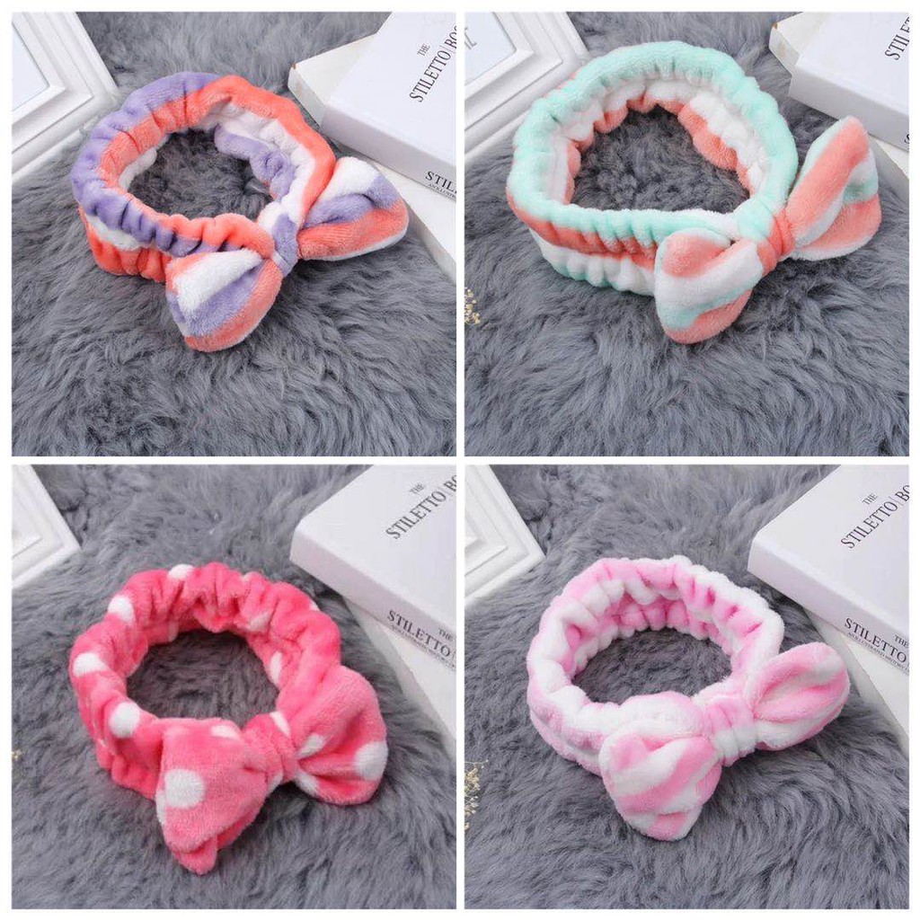 Bando Rambut Fashion Motif Pita Cantik Warna Warni Import - Bando Mandi