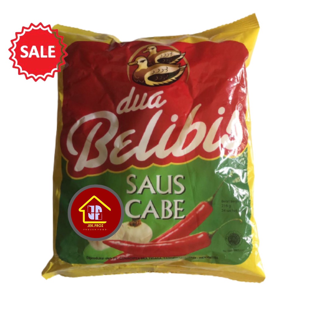 

saus dua belibis sachet extra pedas ukuran 9 gr