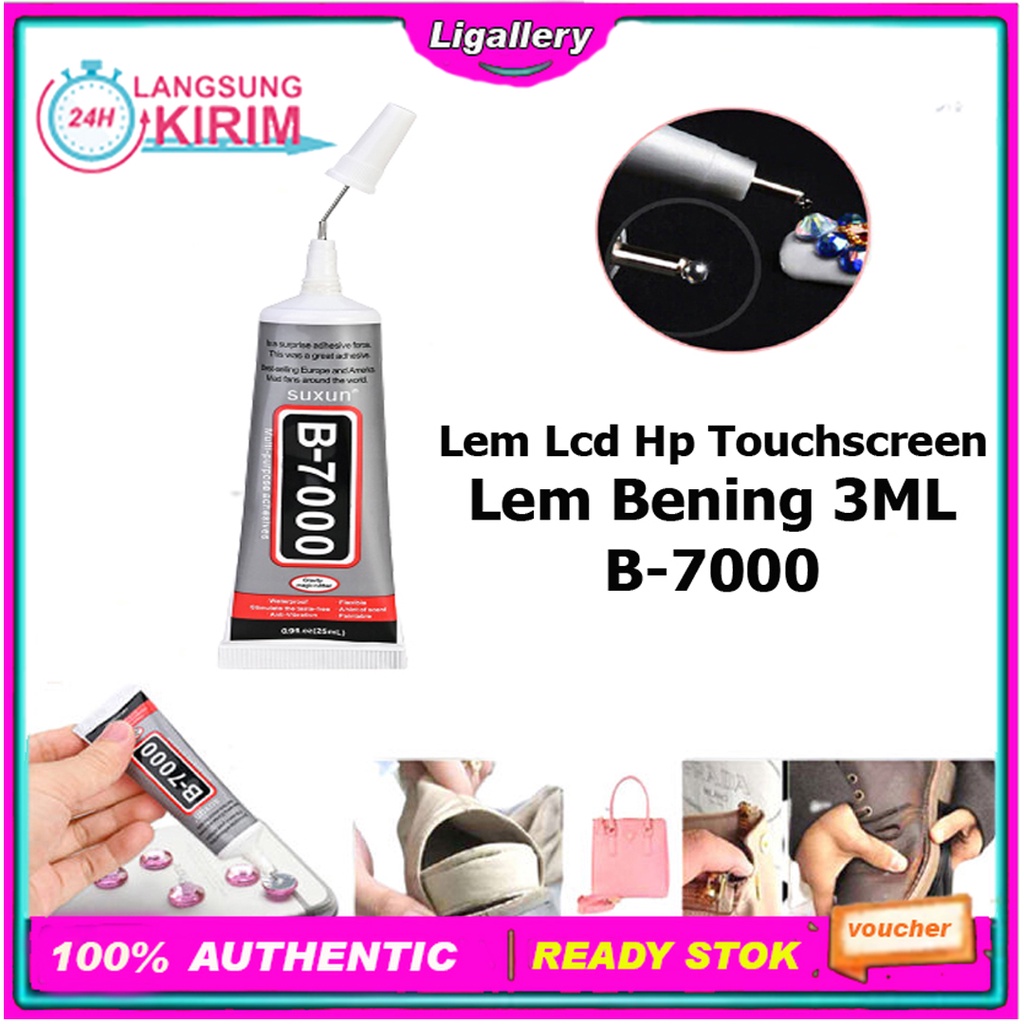 

[3 ML] 1Pcs Lem Lcd Lem Touchscreen B-7000 Lem handphone Lem Hitam Lem Sepatu Barang 3ml Serbaguna