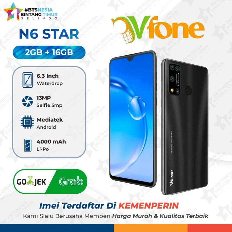 HP VFONE N6 STAR RAM 2GB ROM 16GB GARANSI RESMI