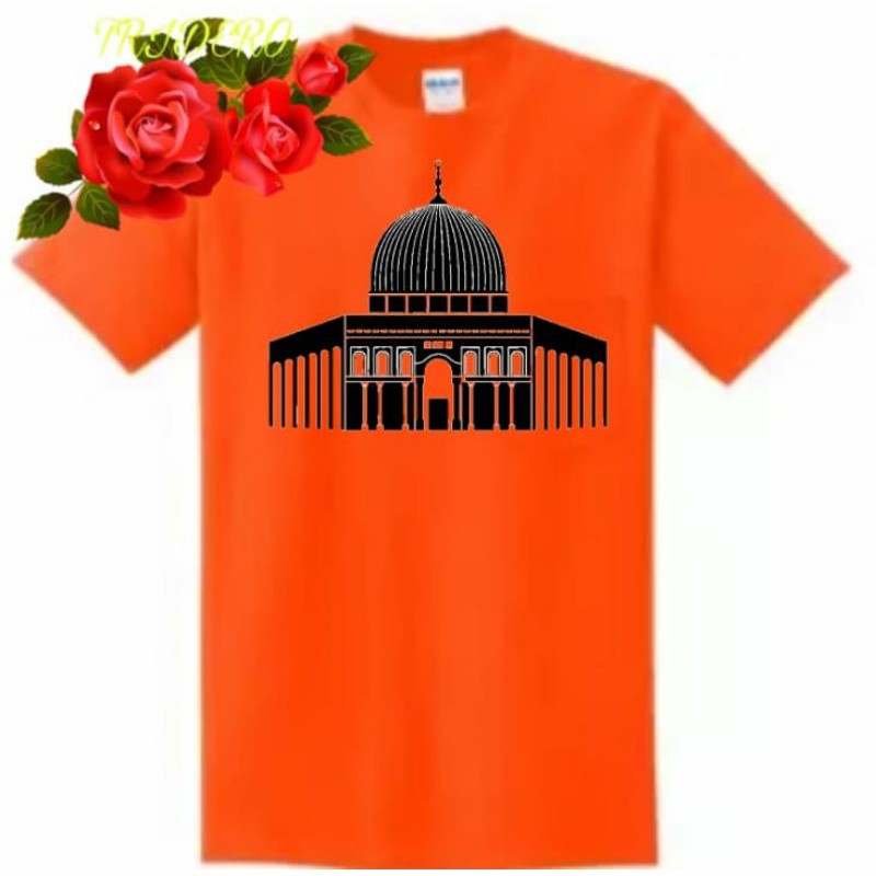 KAOS PRIA T-SHIRT DISTRO MASJID BIGSIZE ORENGE