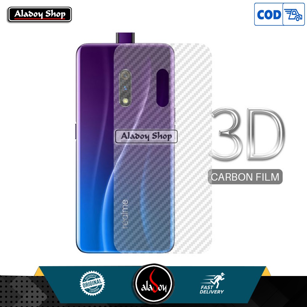 PROMO 3 IN 1 PAKET Tempered Glass Layar REALME X / K3 + Tempered Glass Camera Lens + Skin Carbon