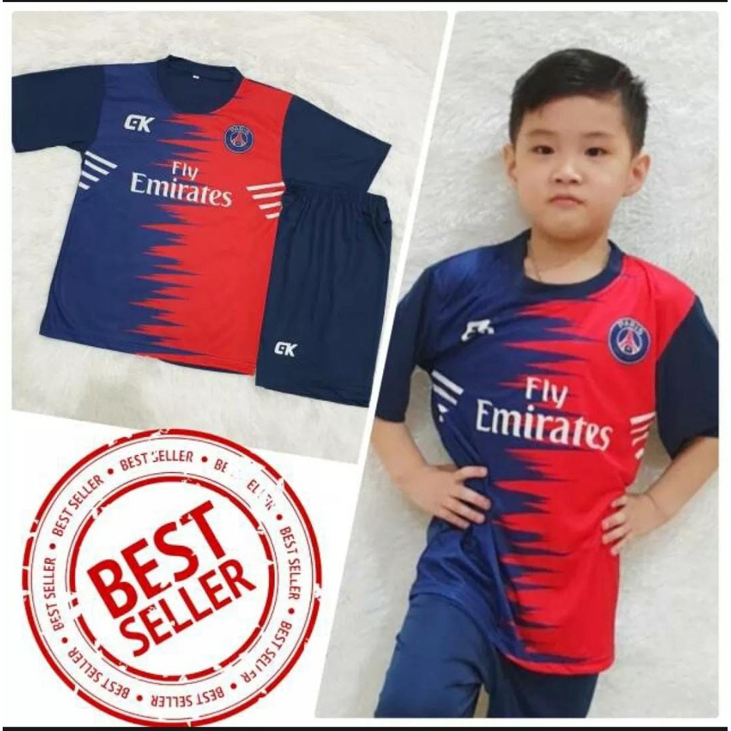 SETELAN BAJU BOLA ANAK/ SETELAN KAOS BOLA ANAK SML/PSG