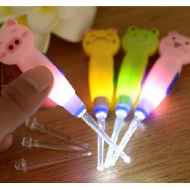 Jual Flashlight Earpick / Pembersih telinga dgn Lampu Polos dan Kartun