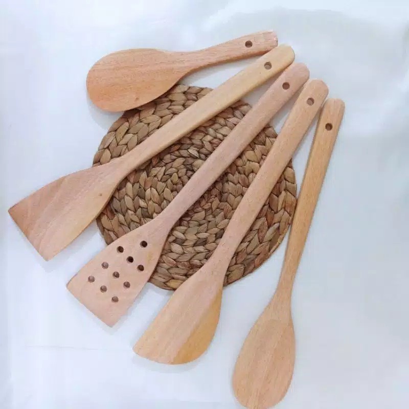 CENTONG SUTIL SPATULA SOLET IRUS NASI KAYU MAHONI WOODEN COOKING