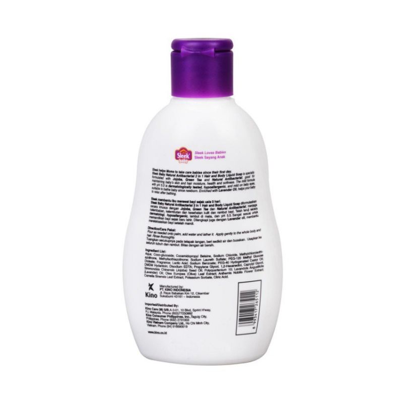 Sleek Hair and body wash liquid 120ml/250ml sabun mandi bayi