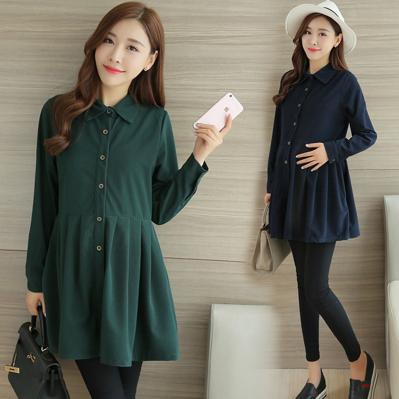 Baju hamil Corduroy hamil Wanita Lengan Panjang Jaket