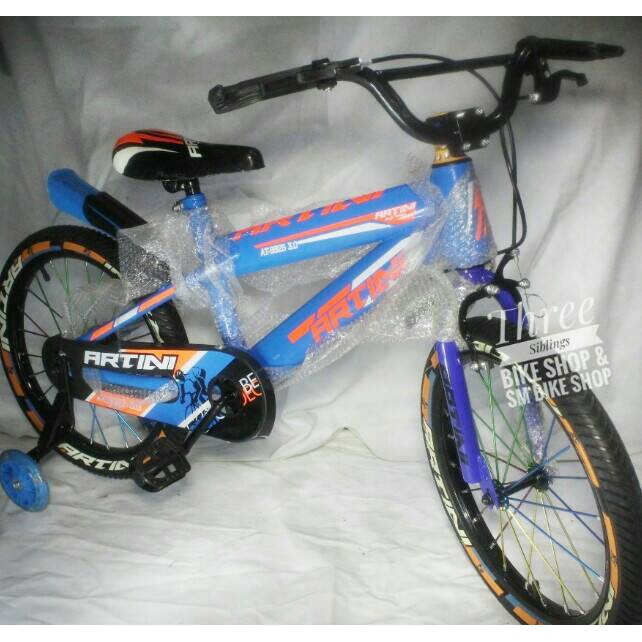 SEPEDA ANAK BMX ARTINI 18 inch BAN JUMBO WARNA BIRU ORANGE