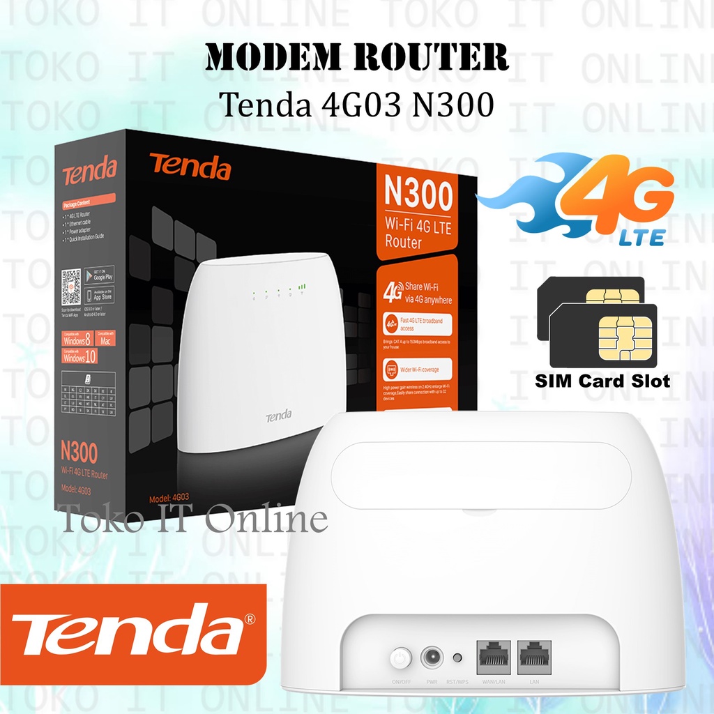 MODEM ROUTER TENDA N300 4G03 SIM CARD SUPPORT