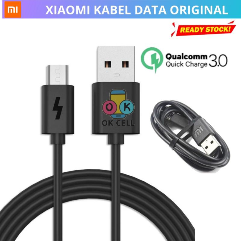 Logo Petir-Kabel Data USB Micro Xiaomi Redmi Ori 2A.3.0 4a 4x Note 4 4x 5 plus Original