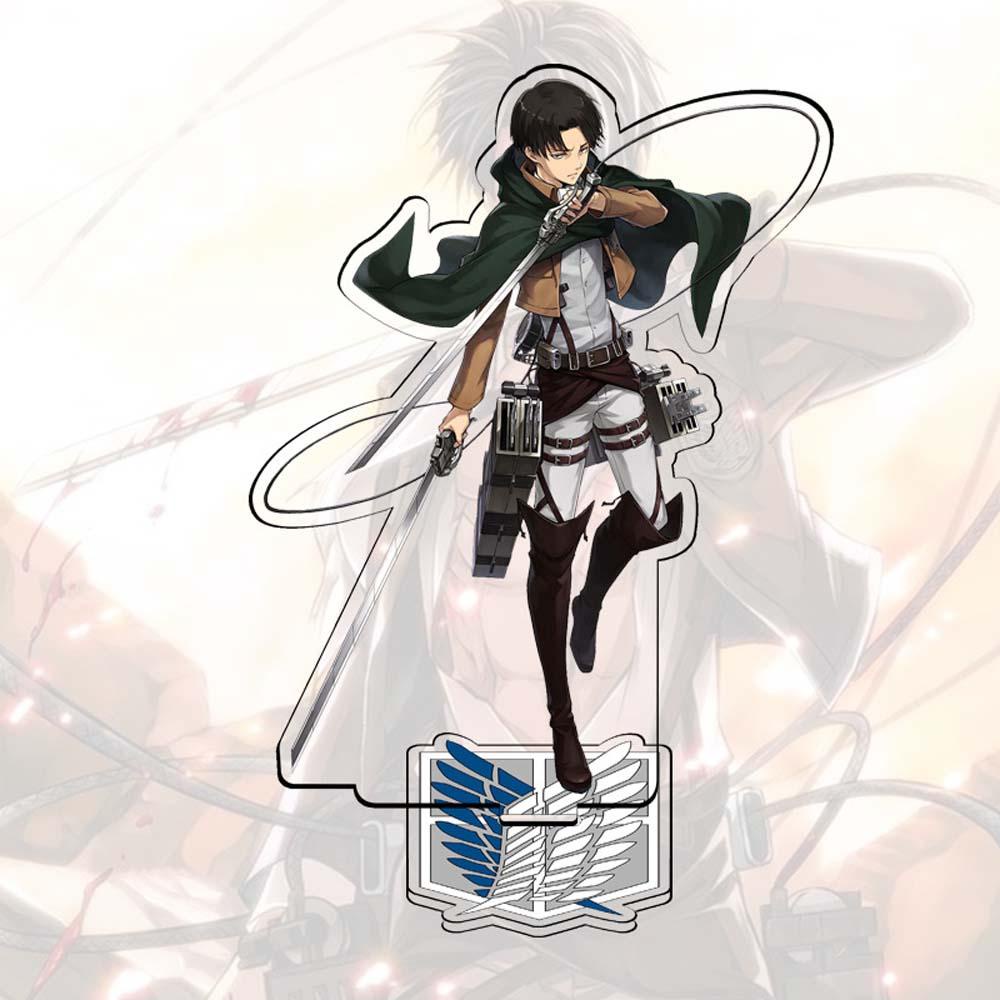 AUGUSTINA Attack on Titan DIY Shingeki no Kyojin Anime Jepang Figure Dekorasi Levi Ackerman Eren Jaeger Desktop Standing Card