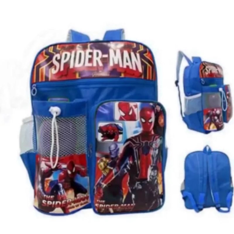 TAS RANSEL SEKOLAH SPIDERMAN ANAK TK&amp;SD BERHADIAH BOTOL MINUM WARNA RANDOM