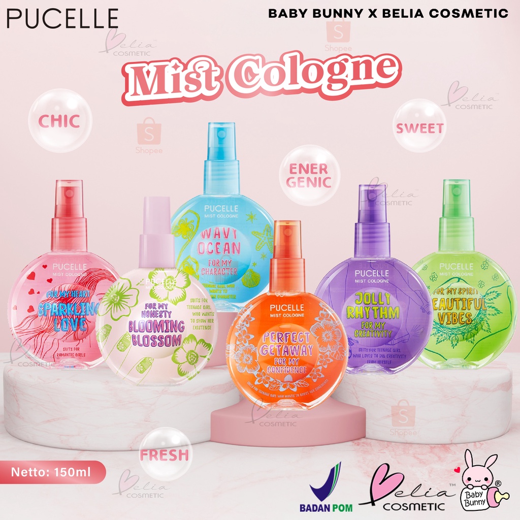 ❤ BELIA ❤ PUCELLE Mist Cologne 150ml | Parfum Remaja | Parfum Fresh | Parfum Badan | Body Mist | BPOM