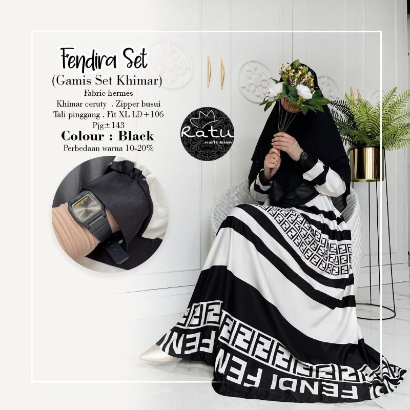 Gamis Muslim Wanita Fendira Set ori Ratu Mulabees
