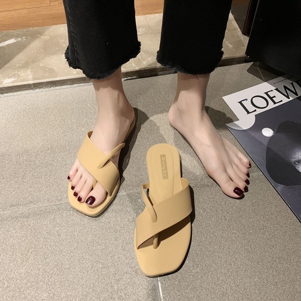 {COD/ BAYAR DITEMPAT} DF-501 Sandal Selop Wanita Gaya Casual Anti Slip Warna Polos untuk Musim Panas