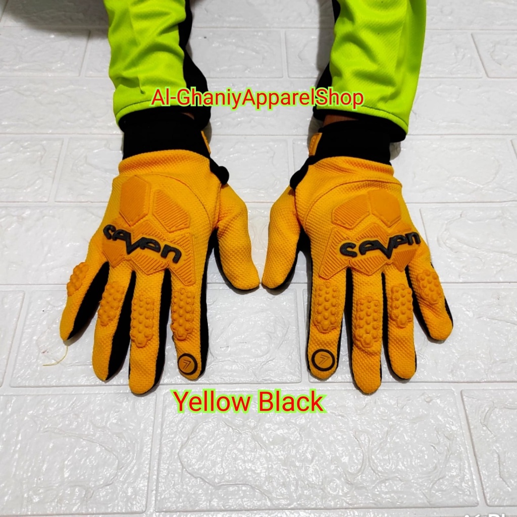 sarung tangan cross trail sarung tangan berkendara gloves anti slip sarung tangan murah bisa cod sarung tangan motor terlaris glove offroad YELLOW