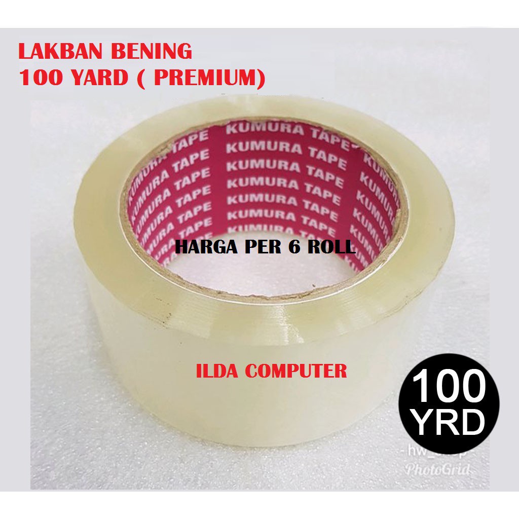 

Isolasi KUMURA 48mm x 100 Yard Lakban Bening Isolasi Bening Nachi Premier Tape Transparan