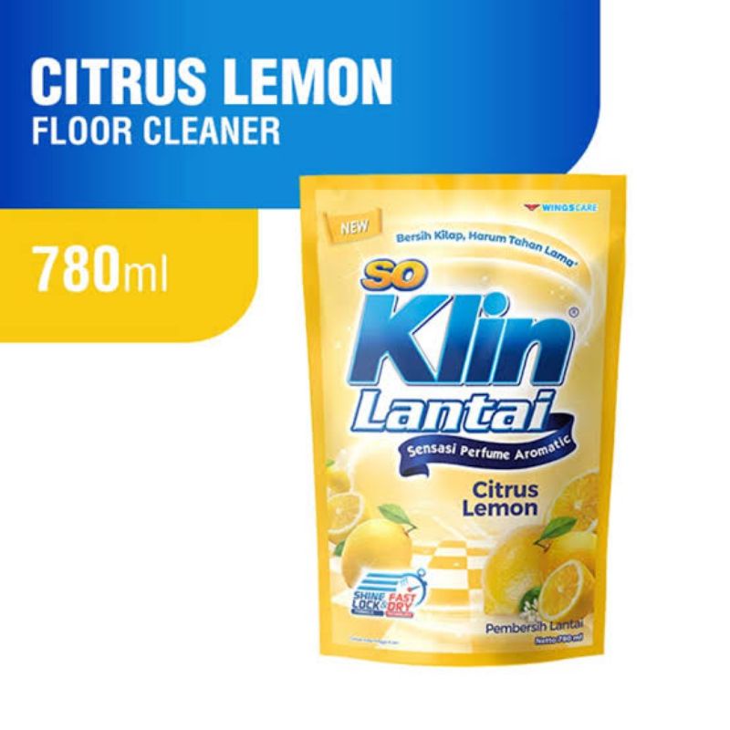 SoKlin Lantai Citrus Lemon 780ml