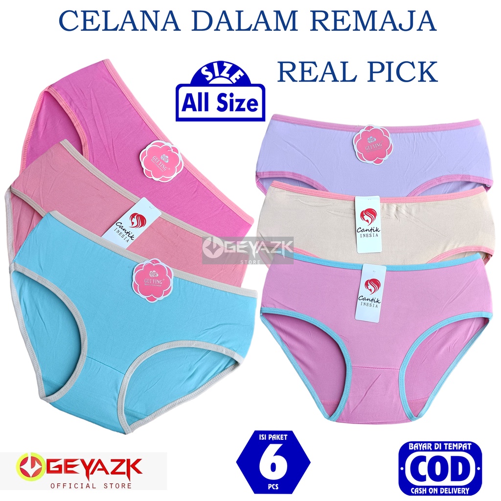 6 Pcs Celana Dalam Anak Remaja Cd Perempuan Motif Termurah