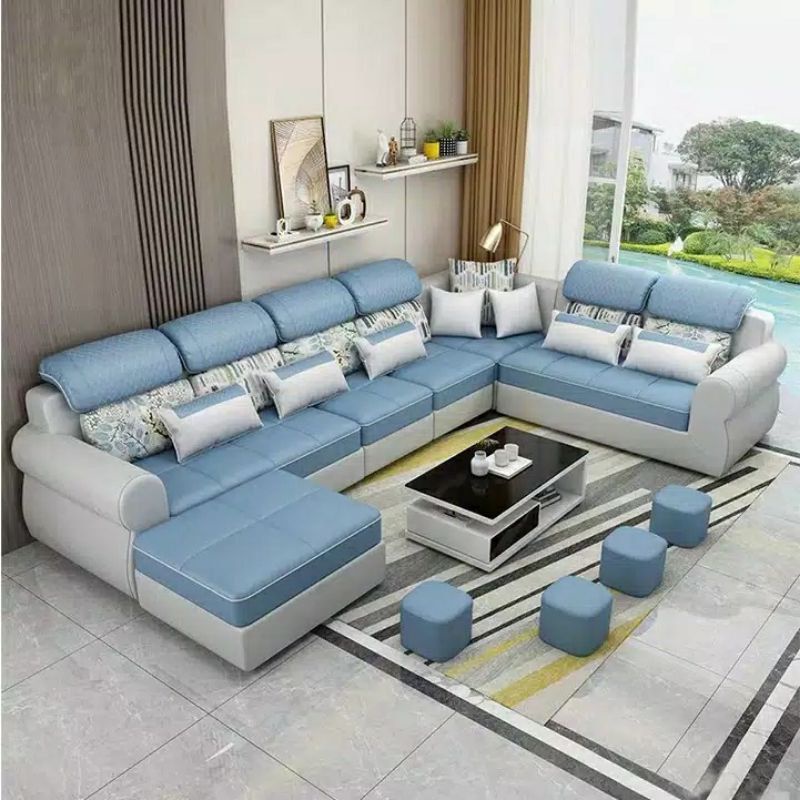 jSofa Letter L Sofa Kursi Jati Sofa Keluarga Elegant