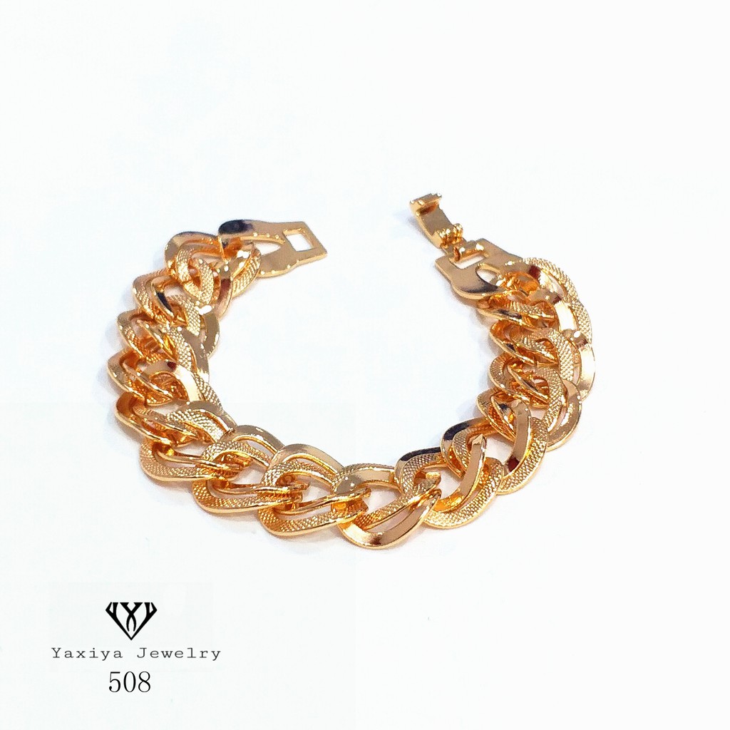 

Gelang Rantai Dewasa Perhiasan Imitasi Gold 18K Yaxiya Jewelry 508