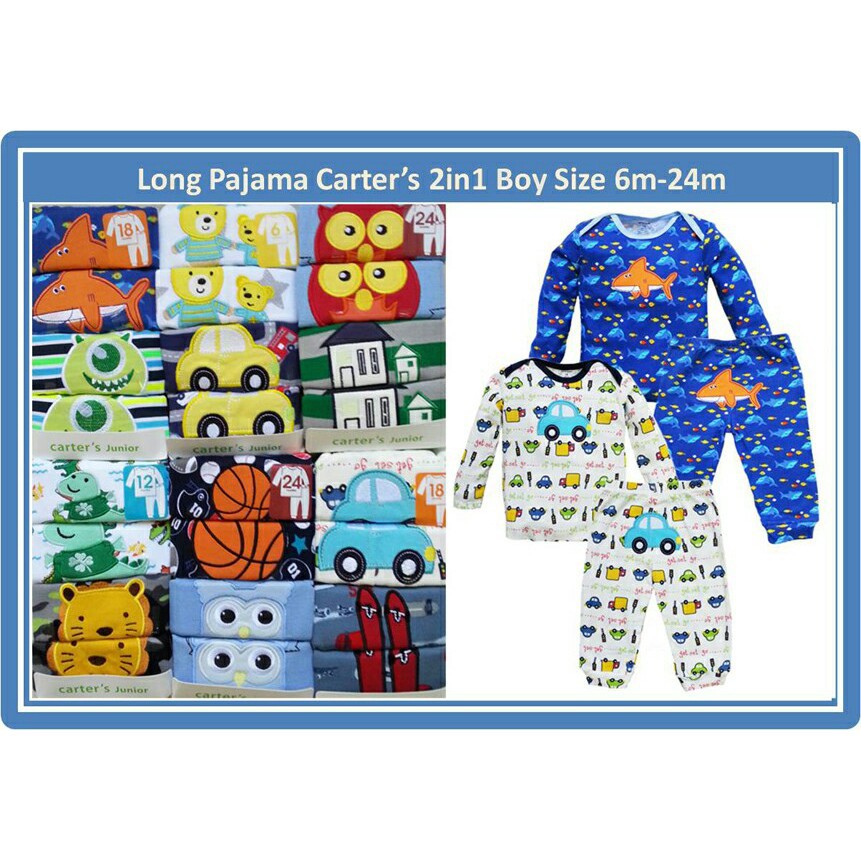 1SET Piyama Bayi 18 - 24 bulan Cater Pajama Boy setelan cowo baby caters laki