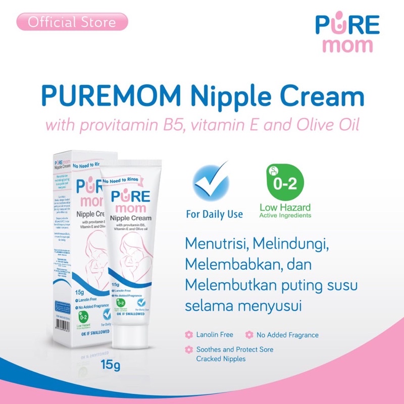 Pure Mom Nipple Cream 15 gr Pure Krim Puting