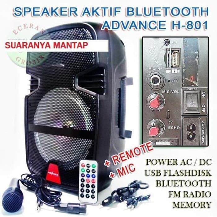 Speaker Bluetooth Advance H801 8INCHI