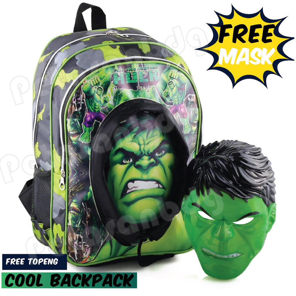 PTS - Tas Anak Cowo / Laki Laki - HULK - CAPTAIN AMERICA - SPIDERMAN - BATMAN - THE MASK - COOL BACKPACK + TOPENG